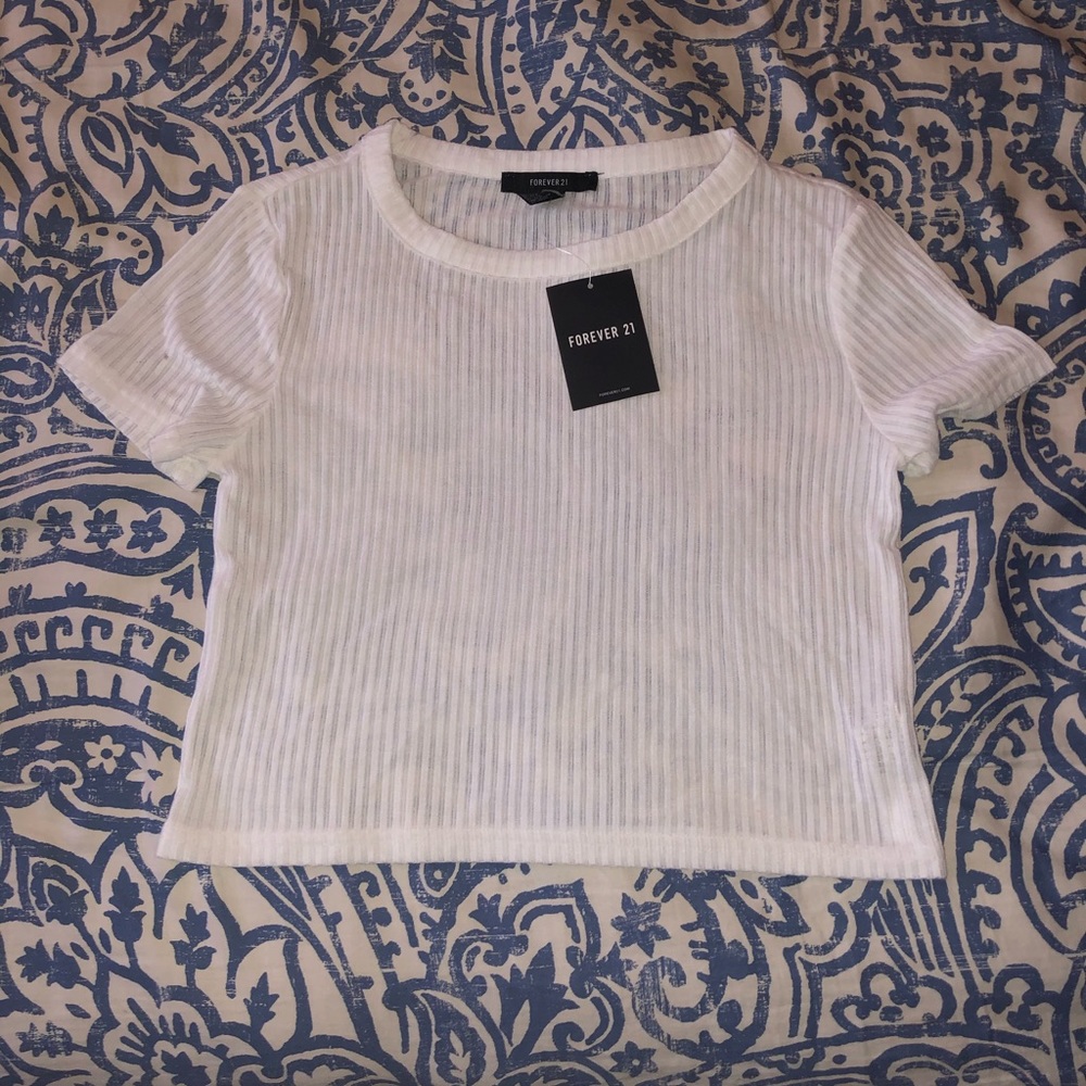 Ribbed F21 crop tee